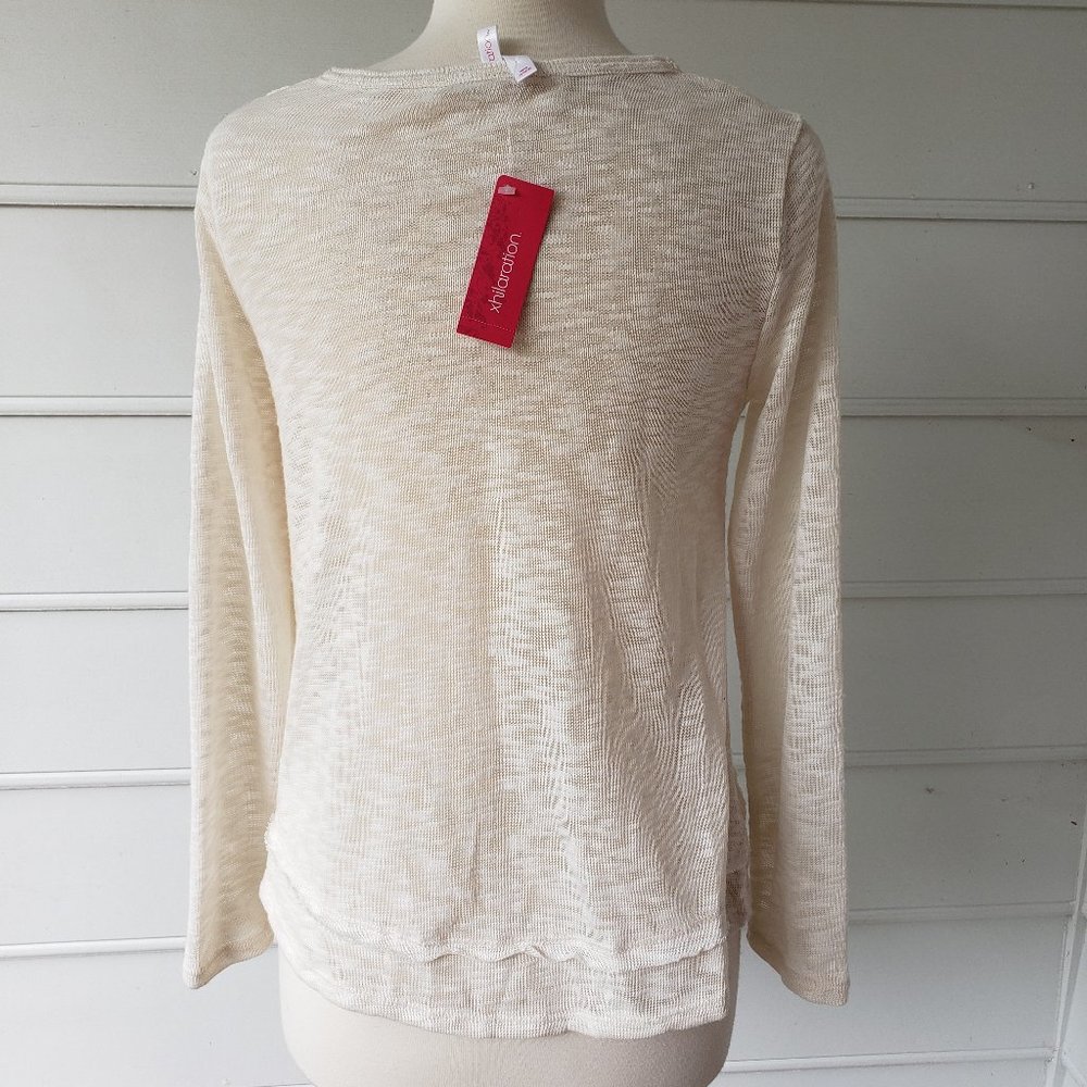 Xhilaration Knit Lace Overlay Sweater - Picture 6 of 10